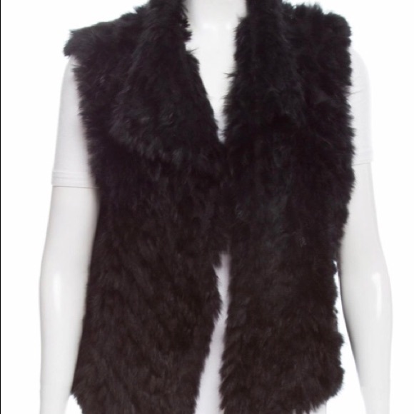 Marc By Marc Jacobs Black Rabbit Fur 